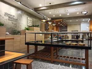 Inside the restaurant, food picking area at Tian Xi - Tianshii in Pingtung