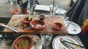 Vegan Tapas aftermath. It was too good to even think about making a picture before we finished the starter plate and the main plate at Gaudi's in Amersfoort