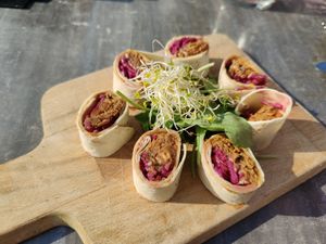 Rendang rolletjes at Gaudi's in Amersfoort
