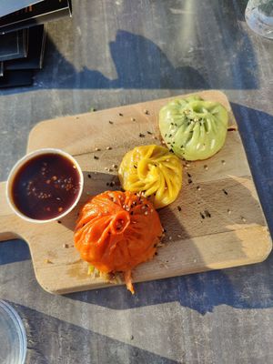 Rainbow dumplings at Gaudi's in Amersfoort