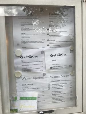 menu at Anna's Cafe in Lueneburg