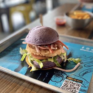 The Lentil Burger  at Regrub Burger Bar in Calgary