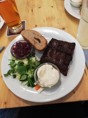 vegan ribs at Střecha in Prague