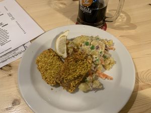 Schnitzel vegan  at Střecha in Prague