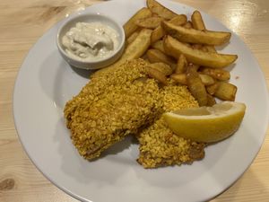 Schnitzel at Střecha in Prague
