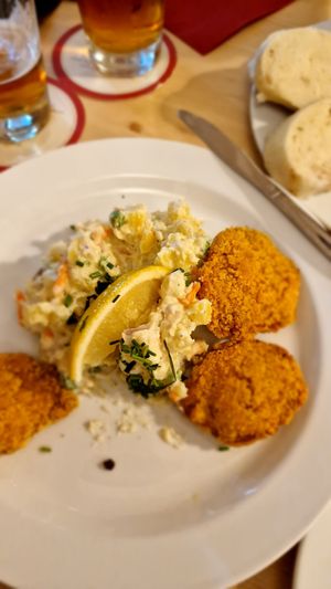 Schnitzel at Střecha in Prague