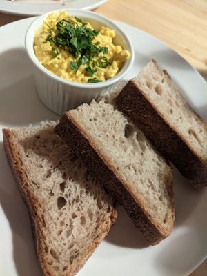 Tofu egg at Střecha in Prague