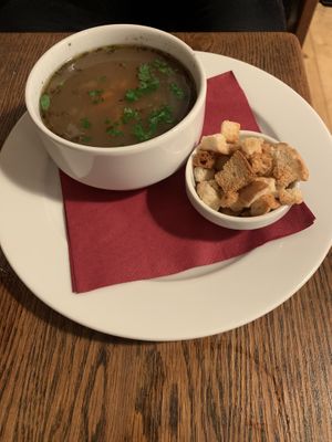 Garlic soup  at Střecha in Prague