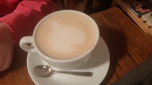 Chai latte at Střecha in Prague