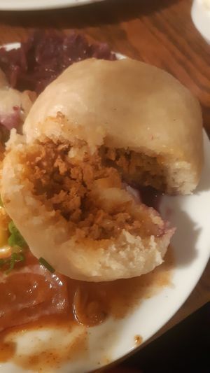 Inside of the dumpling at Střecha in Prague