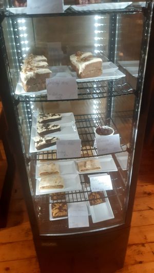 Selection of desserts at Střecha in Prague