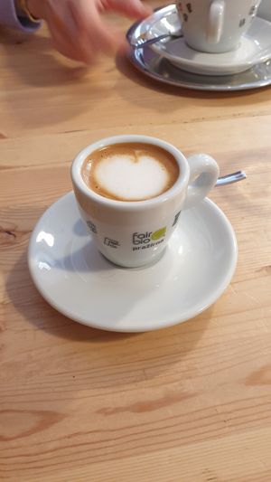 Espresso macchiato at Střecha in Prague