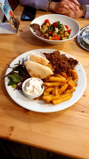 Kebap and gnocchi at Střecha in Prague