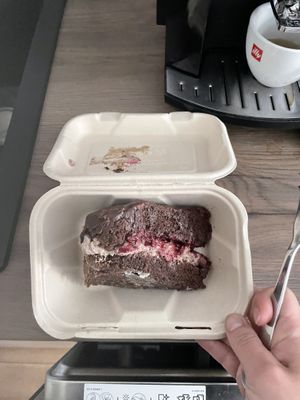 Chocolate- berries cake (definitely more delcious than it looks like, sorry about that)  at Střecha in Prague