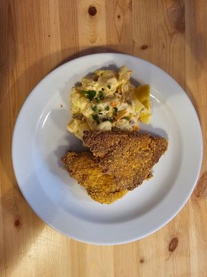 Schnitzel at Střecha in Prague