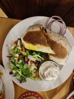 Kebab wrap at Střecha in Prague