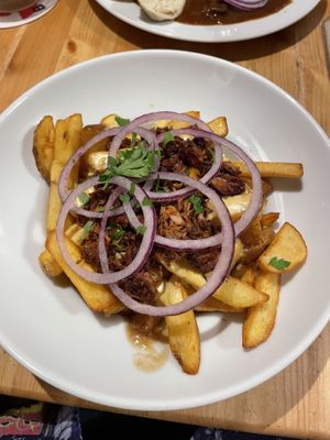 poutine  at Střecha in Prague