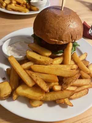 burger  at Střecha in Prague