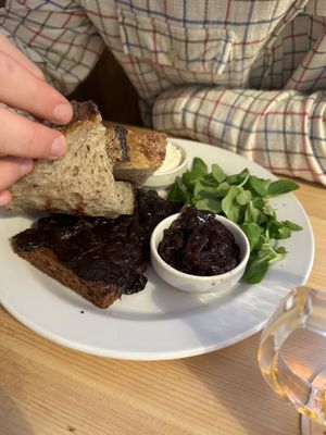 Ribs in plum sauce  at Střecha in Prague