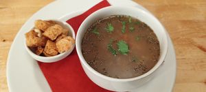 Garlic soup at Střecha in Prague