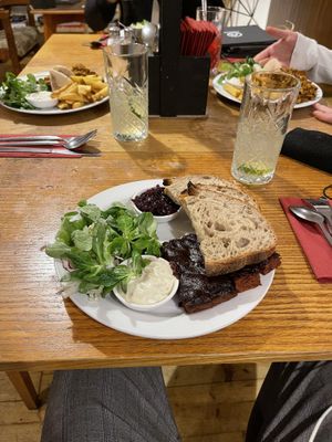 It’s not burned, it’s plum marmelade!  at Střecha in Prague