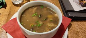 Potato soup at Střecha in Prague