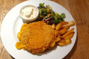 Fried cheese at Střecha in Prague