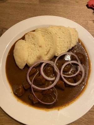 Traditional Czech food  at Střecha in Prague