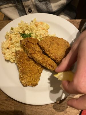 Schnitzel   at Střecha in Prague