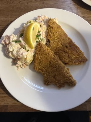 schnitzels  at Střecha in Prague