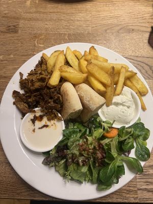 Kebab plate  at Střecha in Prague
