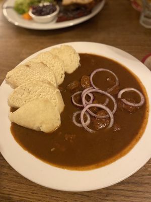 Gulasch   at Střecha in Prague