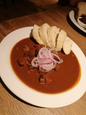 Traditional central European cuisine, Czech style at Střecha in Prague