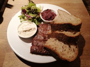 'ribs' dish at Střecha in Prague