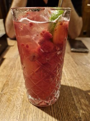 Raspberry and mint lemonade at Střecha in Prague