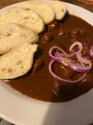 Goulash at Střecha in Prague