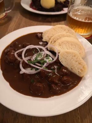 Budvar goulash 10/10 at Střecha in Prague