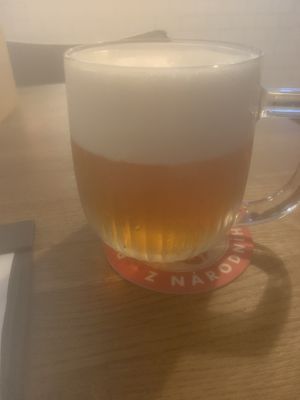 Een lokaal biertje proeven   at Střecha in Prague