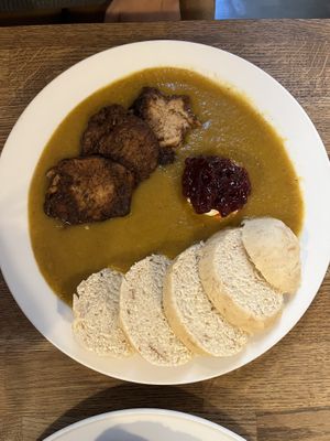 Soy Sirloin (vegetable "Svičkova")  at Střecha in Prague