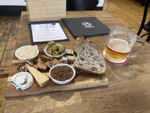 Vegan cheese plate   at Střecha in Prague