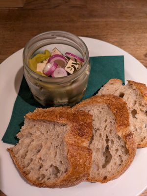 Pickled tofu - delicious!!! at Střecha in Prague