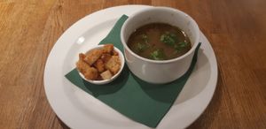 Garlic soup at Střecha in Prague