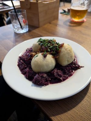 dumplings at Střecha in Prague