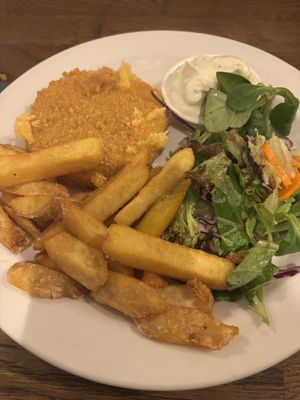 Fried cheese   at Střecha in Prague