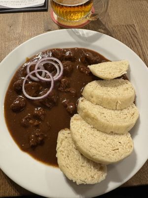 Goulash  at Střecha in Prague