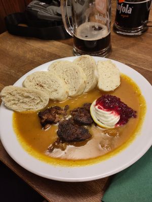 Svíčková at Střecha in Prague