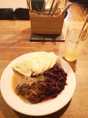 Vegan duck (not as good as the other dishes in my opinion)  at Střecha in Prague
