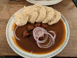 Goulash at Střecha in Prague