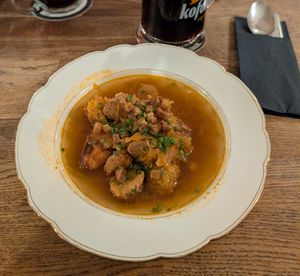Sauerkraut soup at Střecha in Prague