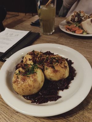 Potato dumplings at Střecha in Prague